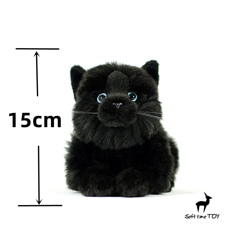 Black Cat High Fidelity Anime Cute Plushie Black Panther Plush Toys Lifelike Animals Simulation Stuffed Doll Kawai Toy Gifts Kid 2