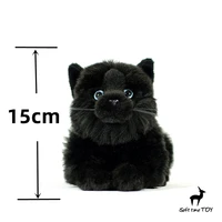 Black Cat High Fidelity Anime Cute Plushie Black Panther Plush Toys Lifelike Animals Simulation Stuffed Doll Kawai Toy Gifts Kid 2