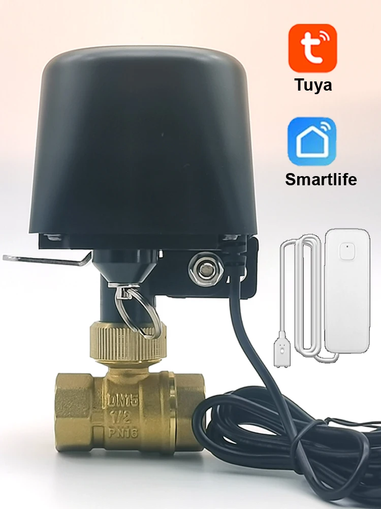 Tuya Smart WiFi Water Vavle Zigbee Water Stop Check Valve Water Leak Sensor Wire