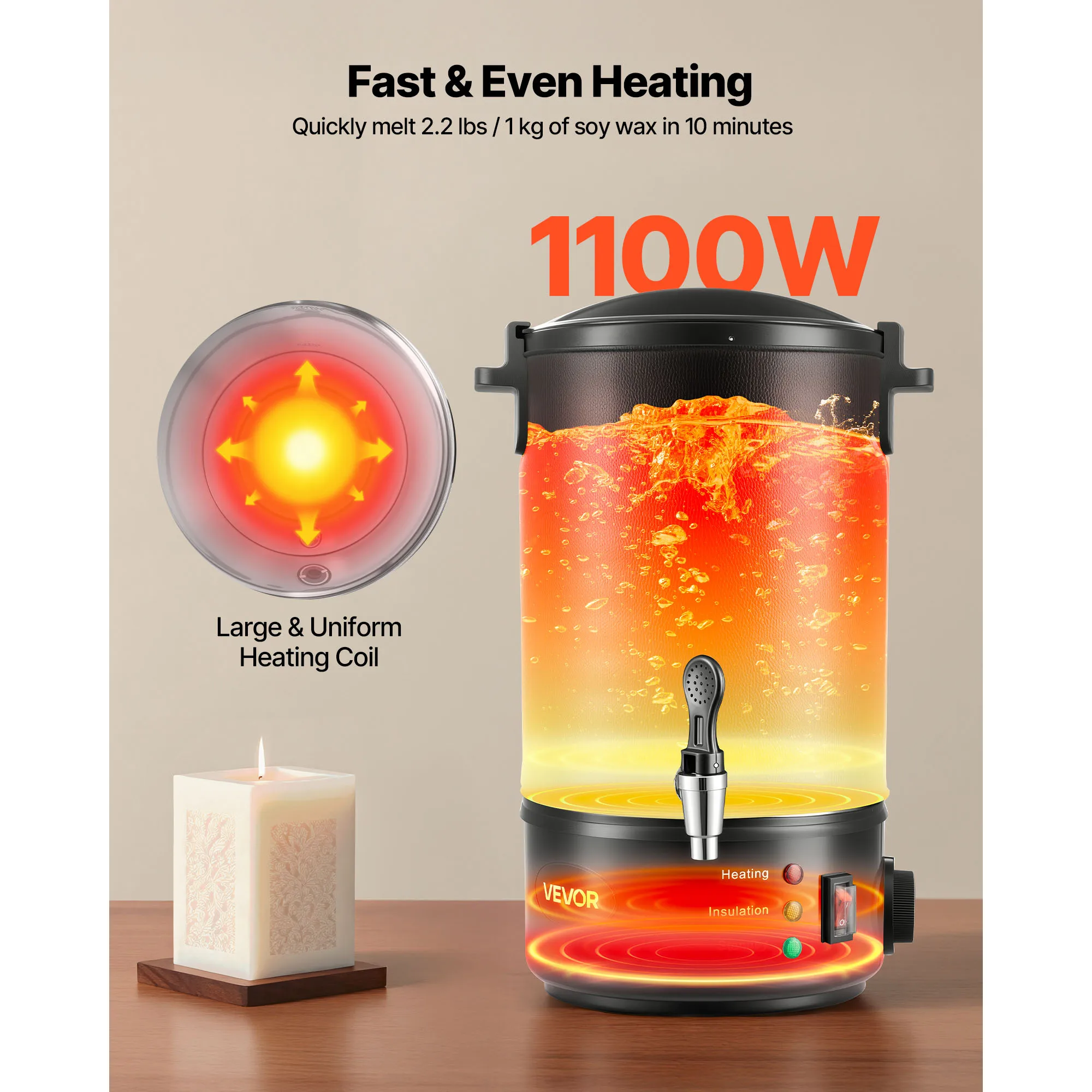 Wax Melter for Candle Making with Fast Heating