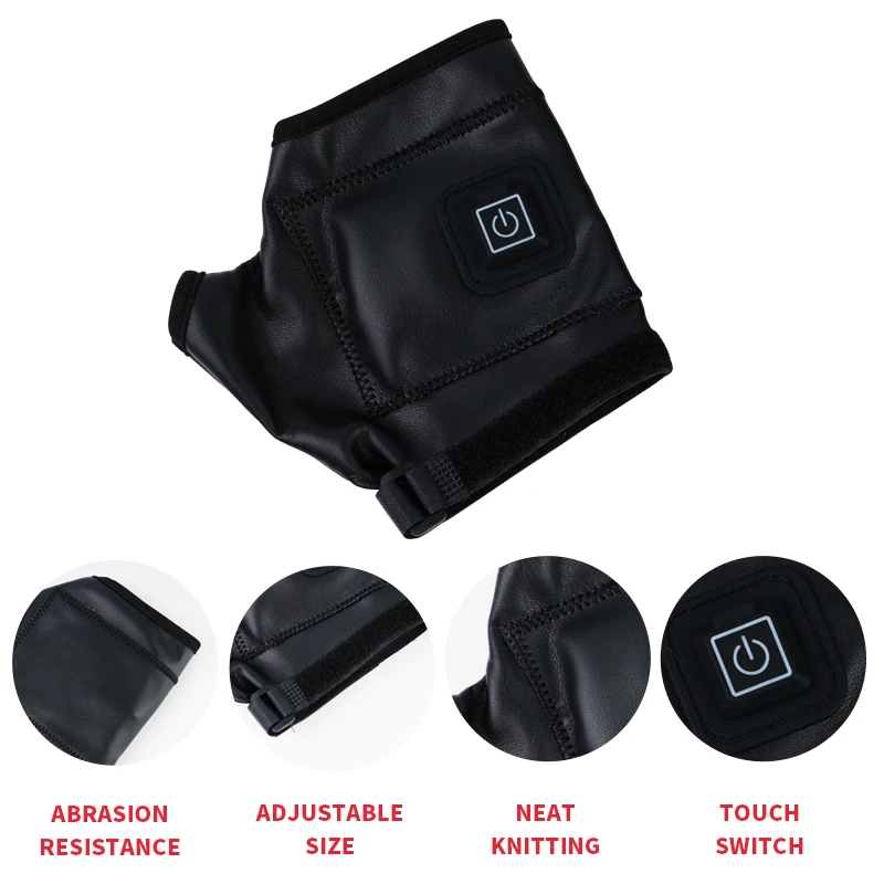 Unisex Winter Leather Gloves Warm for Driving Cycling Windproof Waterproof Heated Motorcycle Battery Ch