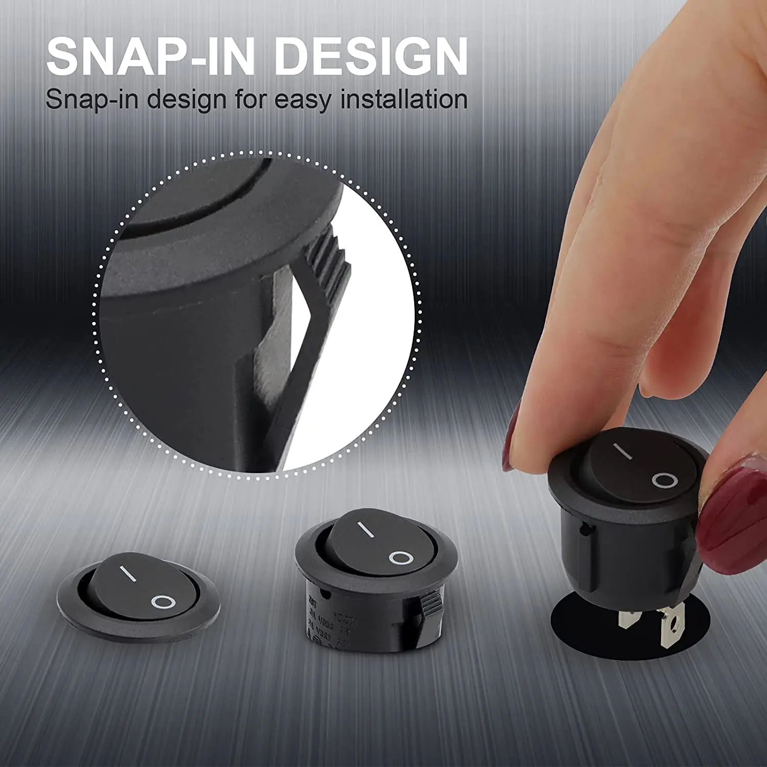 Rocker Switch rocker switch 6Pcs Mini Rocker Switch 12 Volt ON Off Toggle Switch with Pre-Wired 6A/250V 10A/125V AC 12V DC Electrical Switches for DIY Apply
