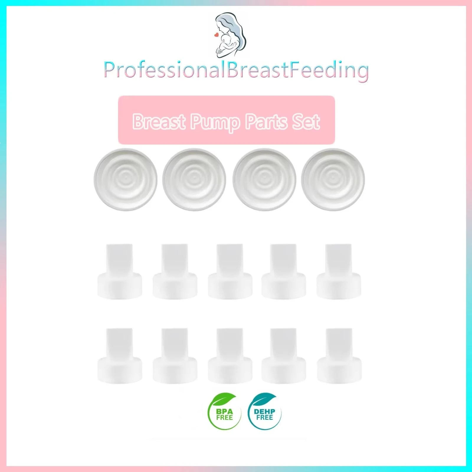 Breast Pump Parts Set 10pcs Duckbill Valves and 4pcs Silicone Membrane Replacement Parts Compatible with Spectra S1 S2  9 Plus
