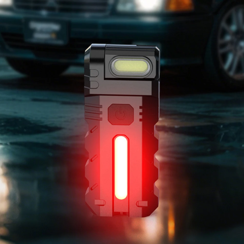 Magnetic LED Flashlight Compact Torch USB Rechargeable EDC Pocket Flashlight Waterproof Portable Work Light for Camping Hiking