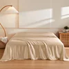 1PC Mulberry Silk Flat Sheet Luxury Smooth Bed Sheets Top Sheet Single Double King Queen Size Couple Bed Linen Soft Bedspreads 1