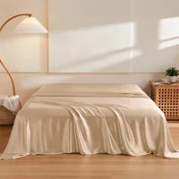 1PC Mulberry Silk Flat Sheet Luxury Smooth Bed Sheets Top Sheet Single Double King Queen Size Couple Bed Linen Soft Bedspreads 1