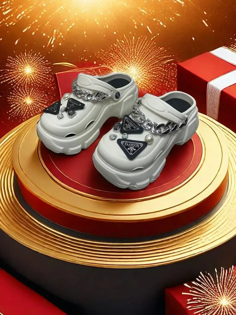 

Zapatillas Mujer Triangle Designer Shoes Fashion Aliexpress United States Metal Decoration Slippers Chain Shoes Punk Designer