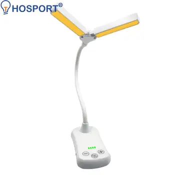 Dual-Head Book Lamp Three-Button Touch Small Book Light Rechargeable Adjust Brightness 14 LED for Travel Bedroom Reading 1