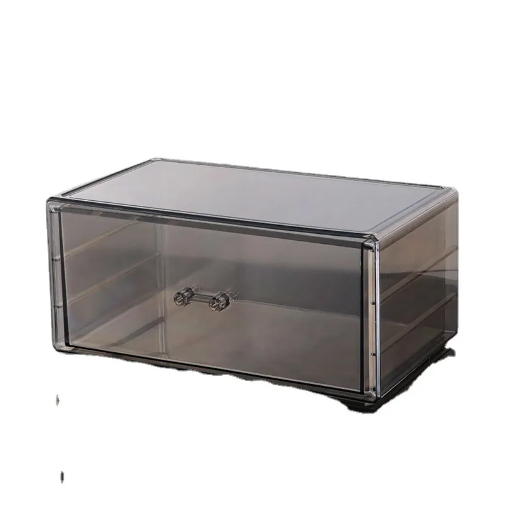 Desktop Makeup Storage Box Multi-layer Drawer Lipstick Organizer Multi-functional Storage Transparent Black Makeup Organizer 5
