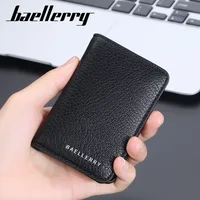 Baellerry mince Compact marque de luxe portefeuille hommes en cuir souple porte-cartes de crédit portefeuille pour hommes petit porte-carte d'identité porte-carte 6