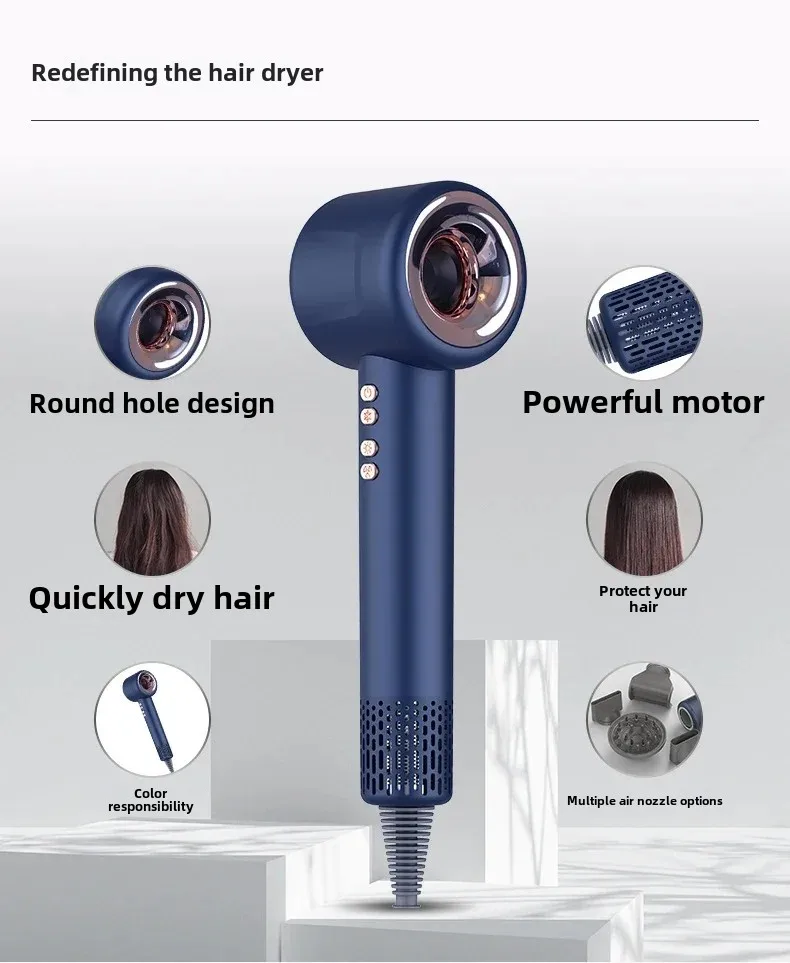 Laifen-くし付き電気ヘアドライヤー,家庭用,陰イオンケア,小型