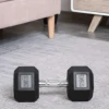 HOMCOM 17.5KG Single Rubber Hex Dumbbell Portable Hand Weights Dumbbell Home Gym Workout Fitness Hand Dumbbell