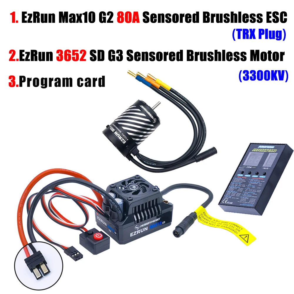 New HobbyWing EZRUN MAX10 G2 80A Sensored Brushless ESC With 3652