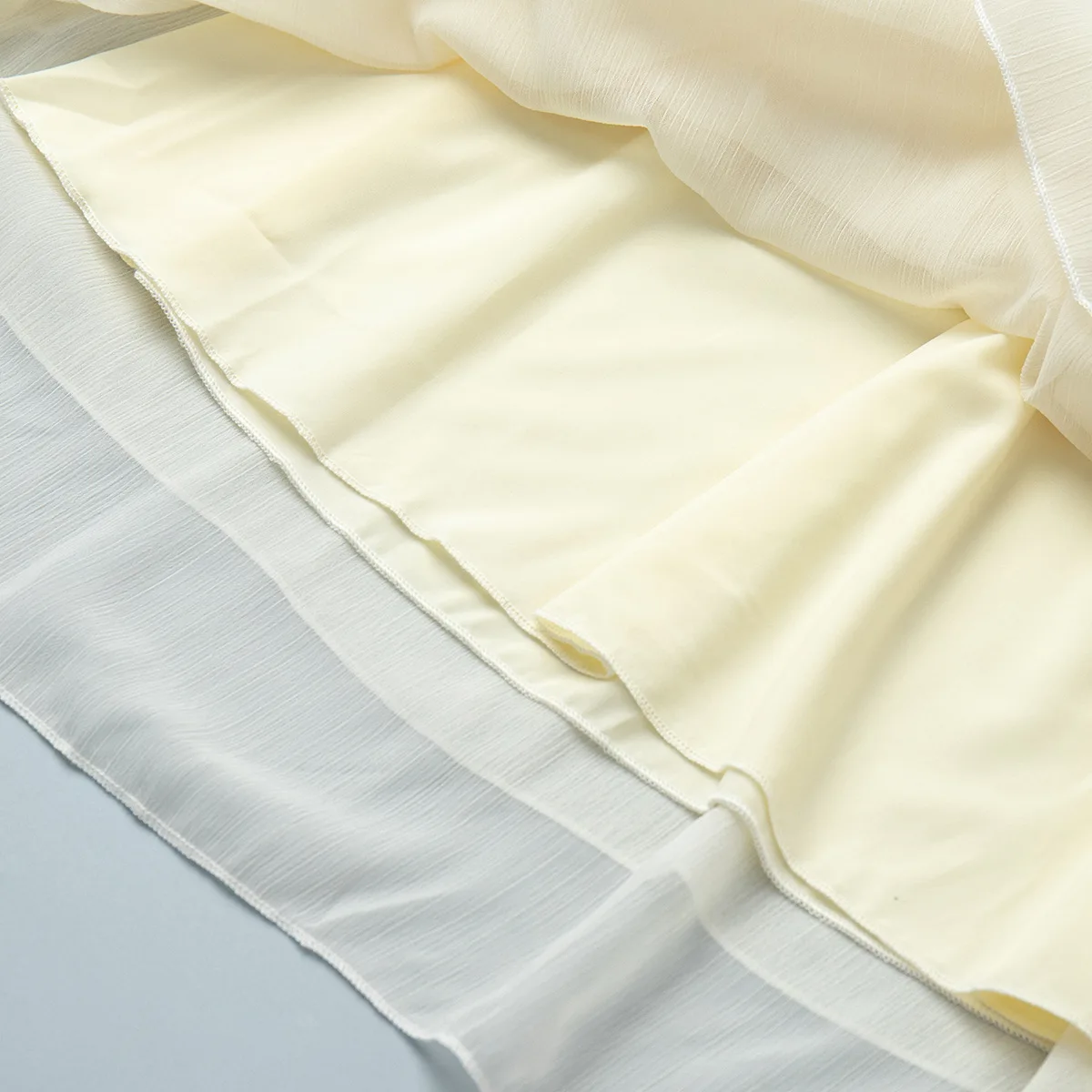 Elegant Chiffon Dress - Womens Spring Deep V Neck Lantern Sleeve Ruffle Tie Waist Skirt