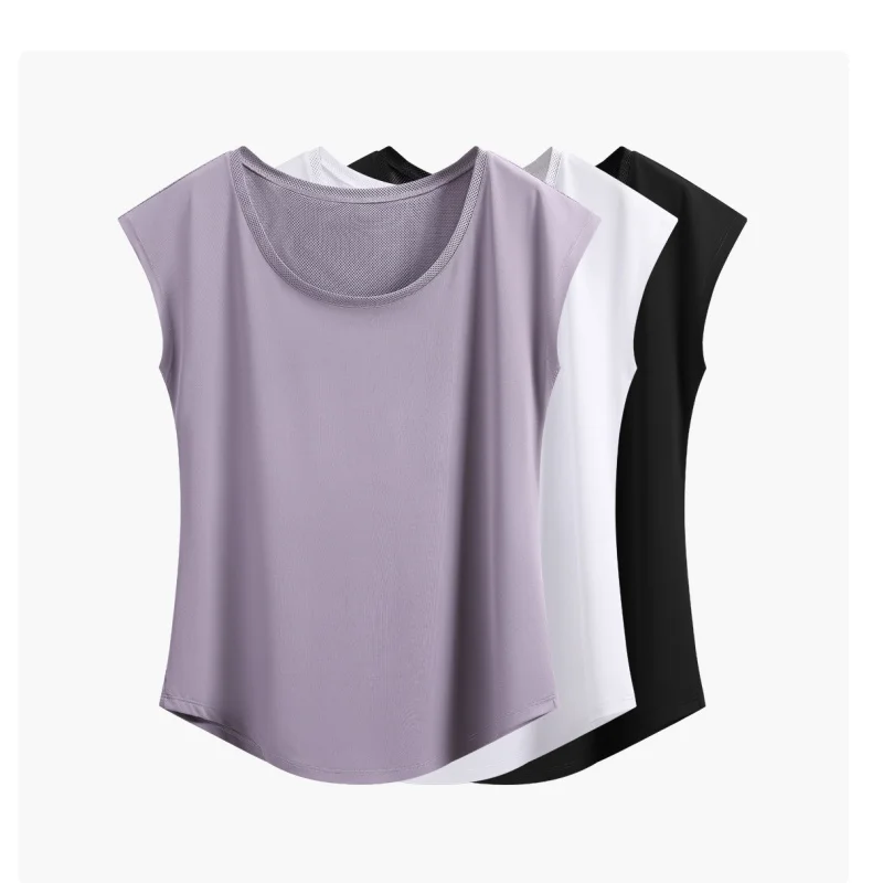 DRUR Frauen Yoga Set Lose Fit Ärmelloses Gym Top Shorts Anzug 2 Stück Sportswear Outfit 2 stücke Sommer Workout trainingsanzug Yogawear – Detail 10