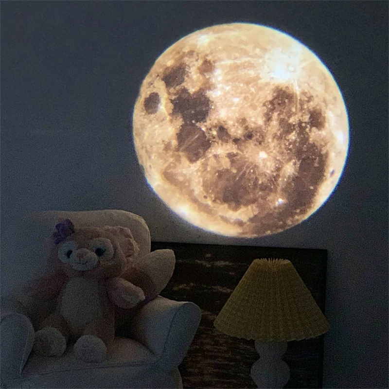 오로라 달 갤럭시 프로젝션 램프, 창의적인 배경 분위기, 야간 조명, 지구 프로젝터, 생일 선물