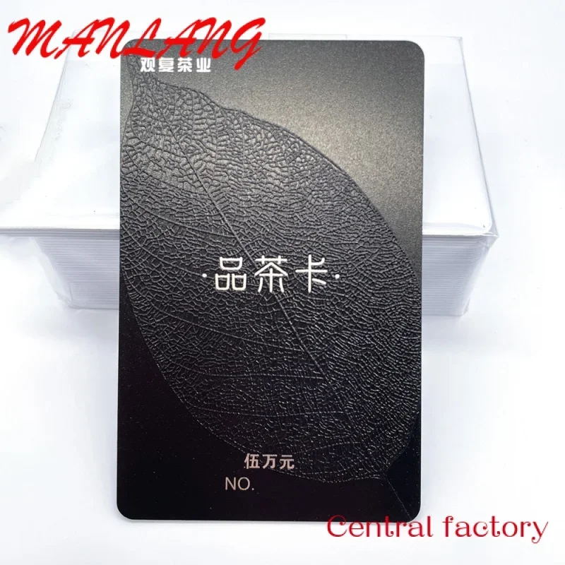 

Custom Customized high-grade plastic business card PVC black embossed VIP membership card