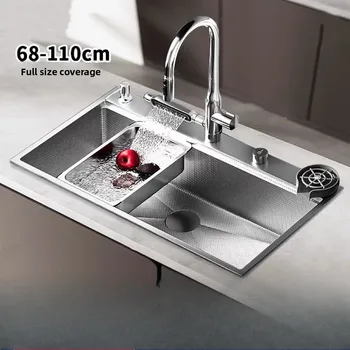 อ่างล้างจานเดี่ยวขนาดใหญ่ ผลิตจากสแตนเลส SUS304 หนาพิเศษ สำหรับห้องครัว 1