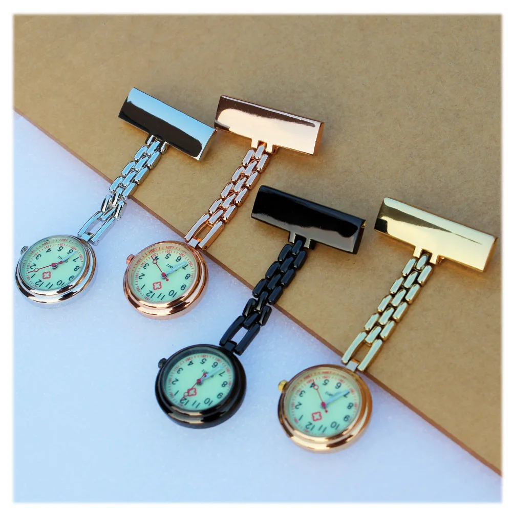 Medical Brooch Pins Personalize Customize Engraved Stainless Steel Lapel Pin Brooch Rose Gold Fob Nurse Watch