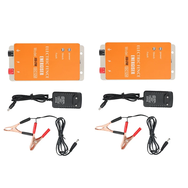 

2X 10KM Electric Fence Solar Charger Controller High Voltage Horse Cattle Poultry Farm Animal Fence Tools EU Plug