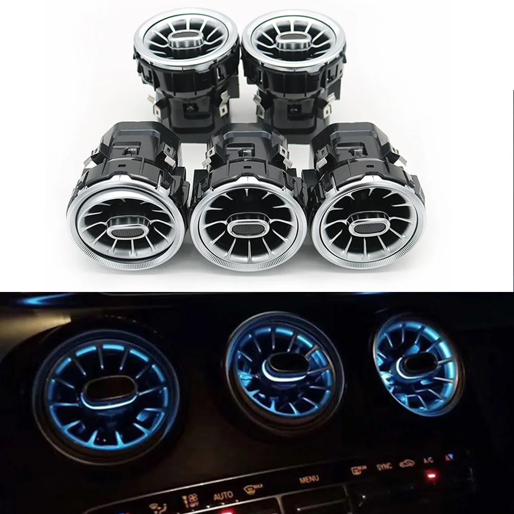 

3/12/64 Colors Car LED Air Outlet Vents For Mercedes-Benz C GLC Class W205 X253 AMG C63 C43 Turbo Type Nozzle Ambient Light