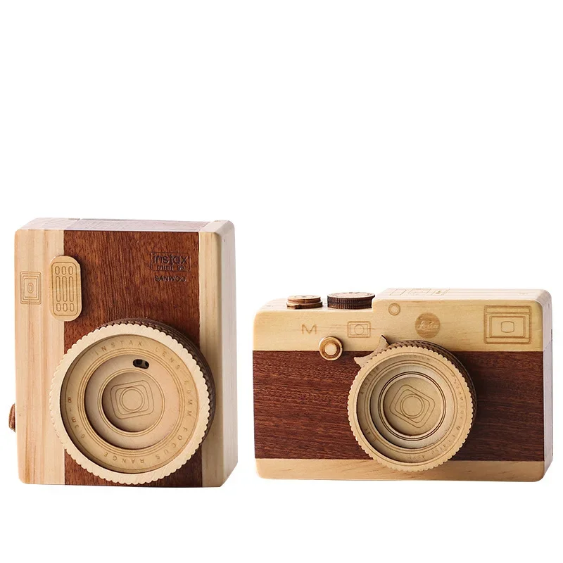 Pencil Holder Camera-shaped Wood for Office