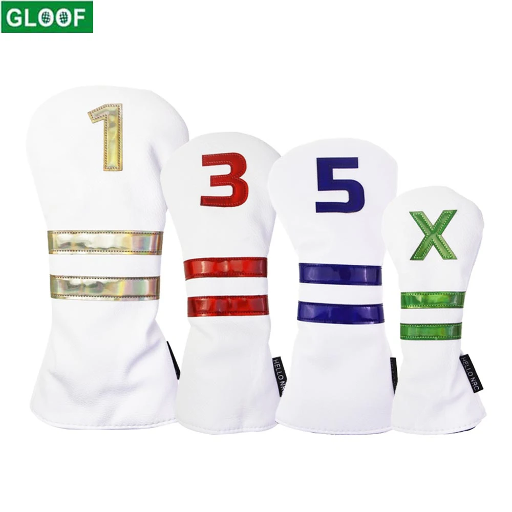 

Golf Club #1 #3 #5 Wood Headcovers Driver Fairway Woods Cover PU Leather Head Covers Set Protector Golf Accessories