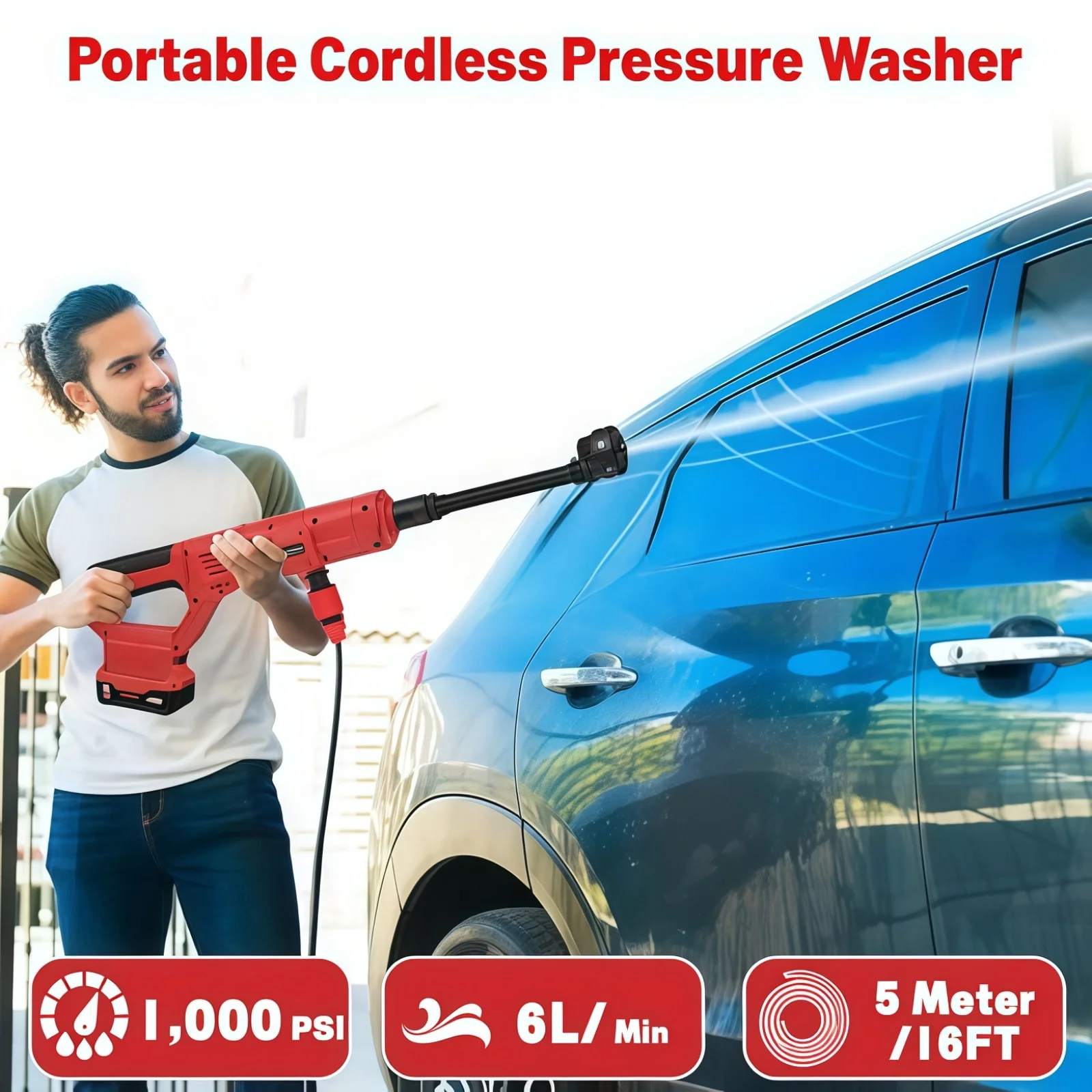 High pressure washer portable pressure washer pressure washer gun garden car was