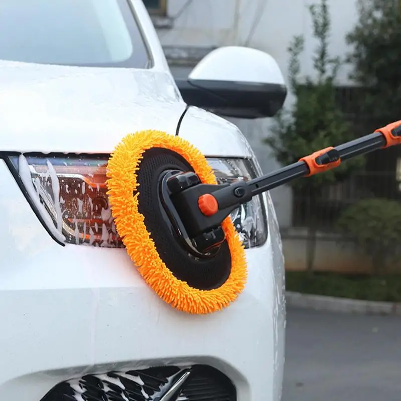 

Car Cleaning Brush Auto Telescopic Long Handle Mop Chenille Broom Adjustable Detailing Wash Brush Super Absorbent Car Accessory