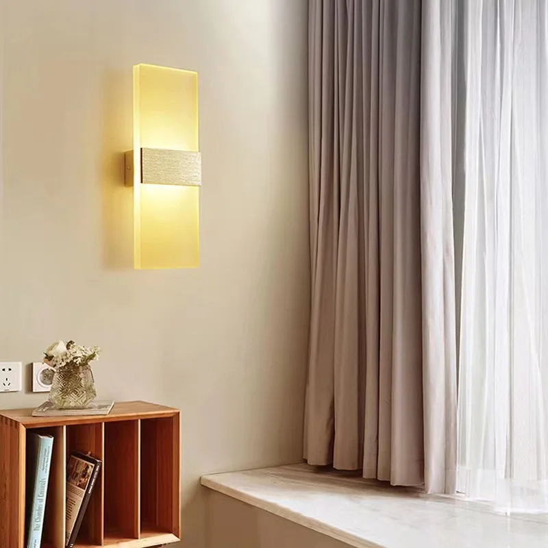 Modern4/6/12W LED 아크릴 벽 램프, AC90-260V 길고 따뜻한 흰색 침구 거실 실내 벽 램프, 침실 모던 심플