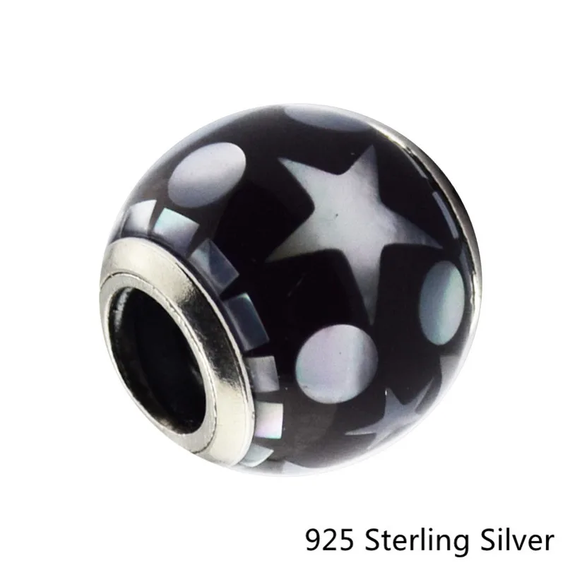 

Moon & Star Black Charms Holiday Gifts 925 Silver Original Accessories For Women DIY Bracelet Femme Beads For Jewelry Making