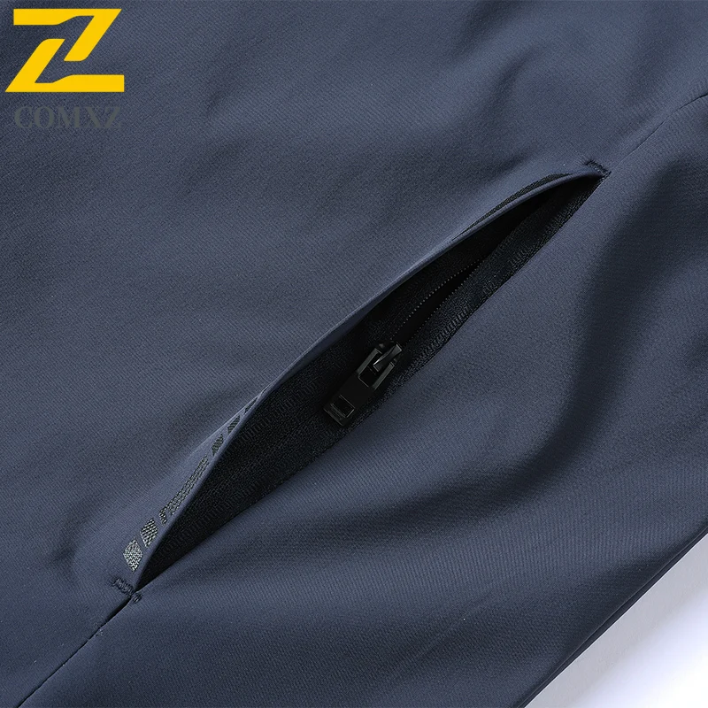 Spring Autumn Men's Jacket Outdoor Leisure Detachable Hat Windproof Windbreaker Camping Sports Breathable Wear Resistant Coat