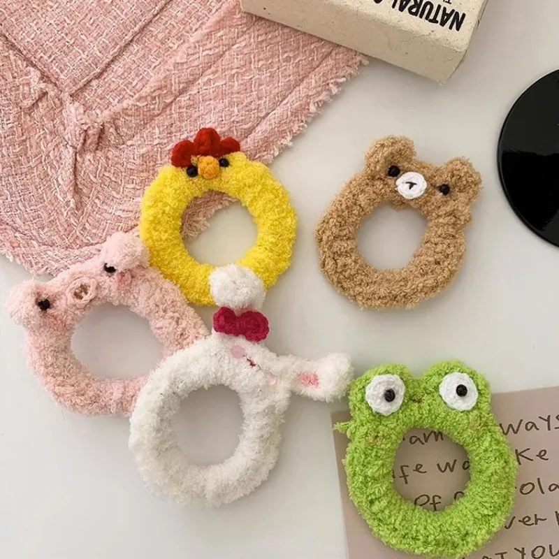 

Super Cute Rabbit Plush Hair Band 2023 New Sweet Ponytail Hair Rope Cute Bear Girl Heart Rope Hair Accessories for Girls