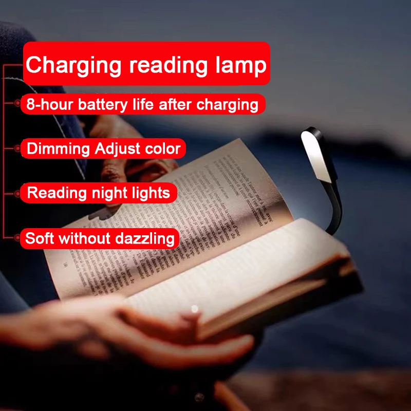 LED Book Clip Reading Lamp Night Reading Lamp Smart Creative Portable Desk Lamp for Study