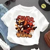 Deadpool & Wolverine White T-shirt Round Neck Loose Summer Clothing Comfortable Breathable Character Children Birthday Hot Gift 3