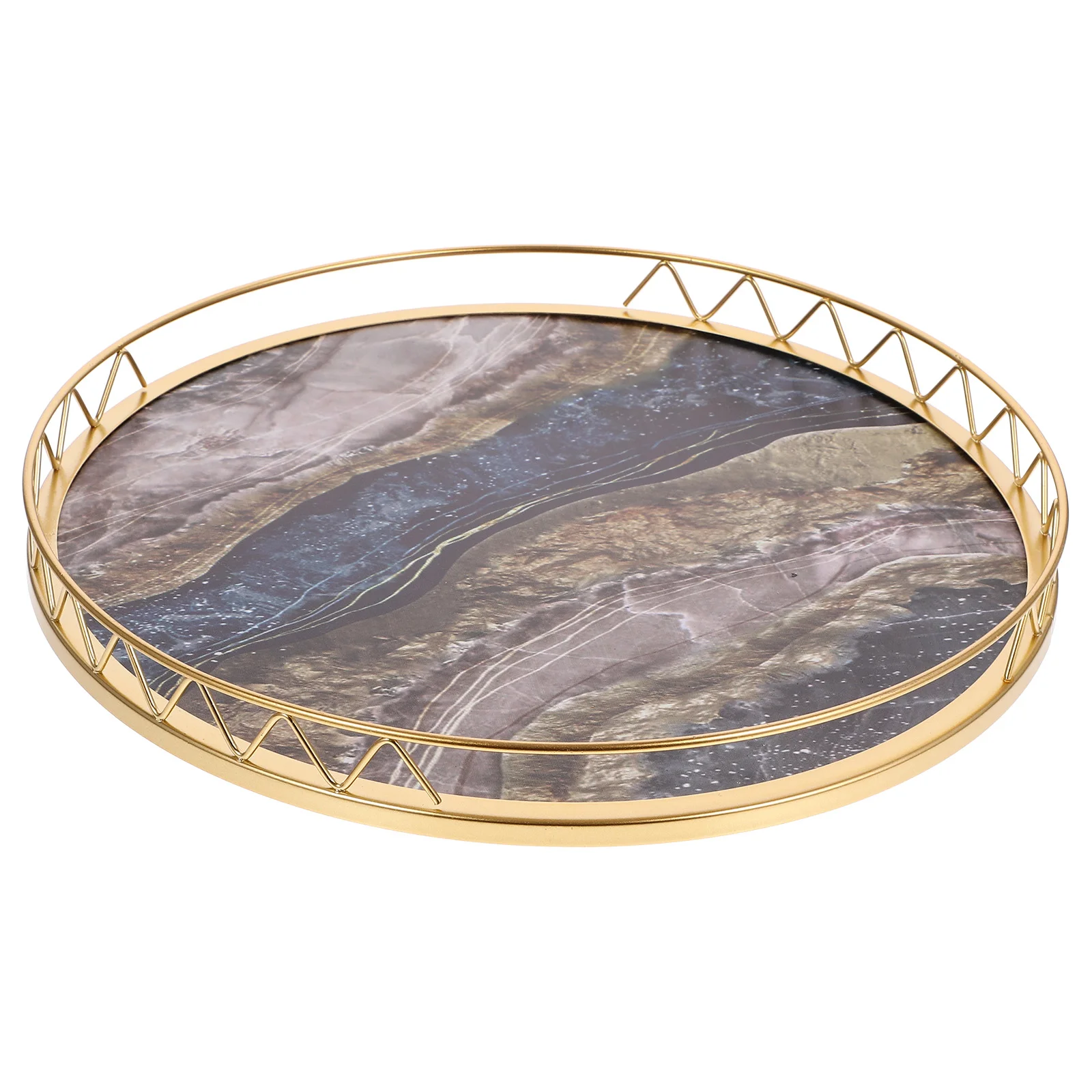 

Round Tray Rustic Style Serving Trays Fruit Jewelry Kitchen Tea Cup Rural Household