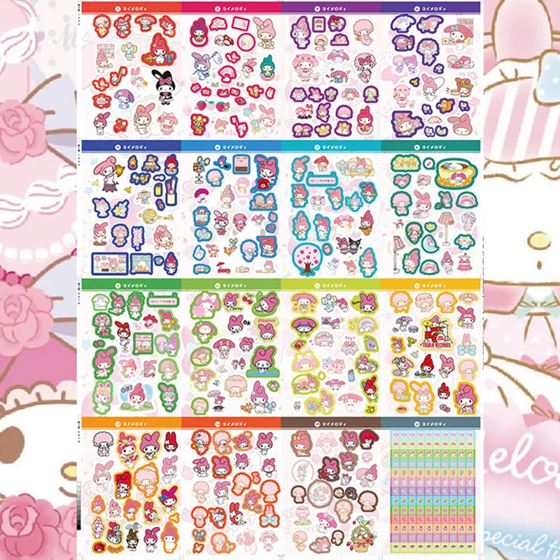 450Pcs Sanrio Kuromi Hello Kitty Sticker Book Melody Goo Card Cartoon  Kawaii Sticker Hand Account Decoration For Girls Gift - AliExpress