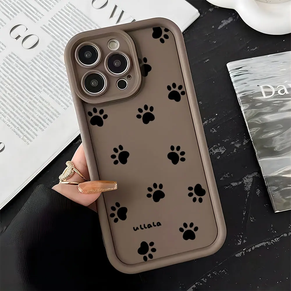 Lovely Line Cat Dog Phone Case - Adorable and Durable Pet-Themed Cover