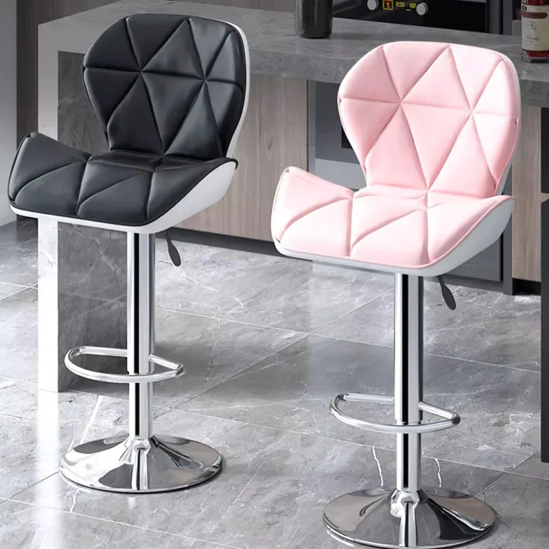 Vintage Adjustable Bar Chairs Modern Stylish Comfortable Pink Bar Stool Ottomans Design Cadeiras De Jantar Luxury Furniture bar chairs