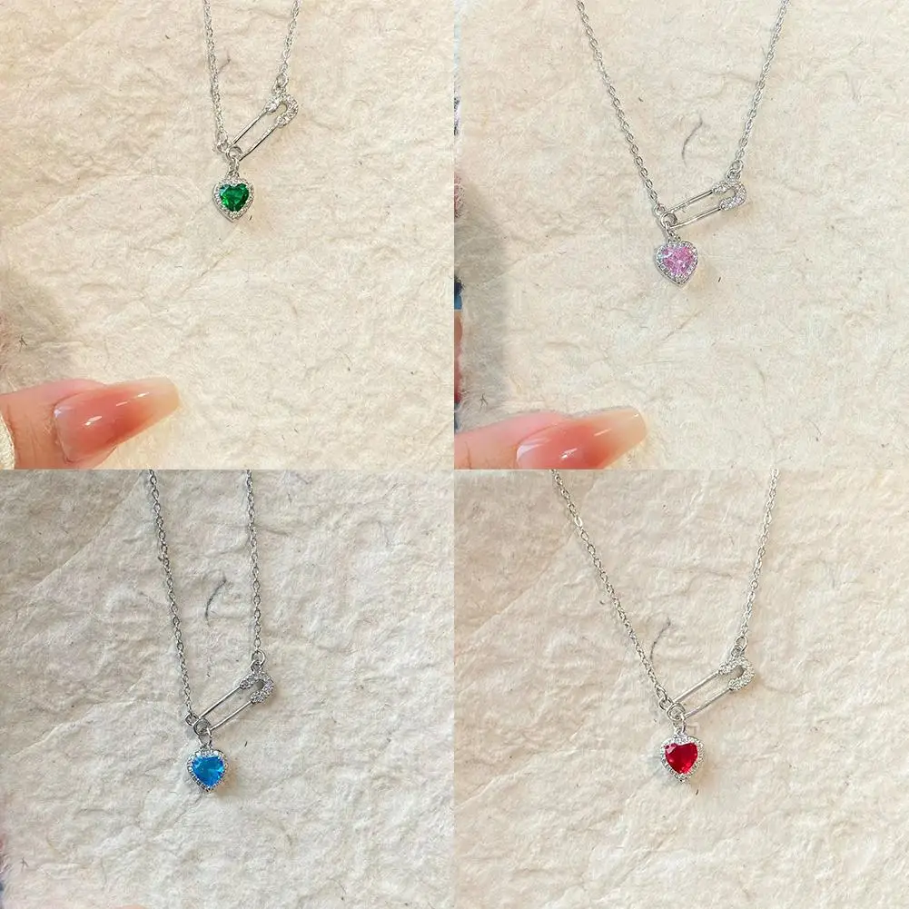 Safety Pin Clip Love Pendant Necklace For Women Hollow Tassel Collarbone Chains Choker Women's Necklace Fashion Jewelry D8R4 10 S1eb52cba35fd4c0799b5396275d6c6bek
