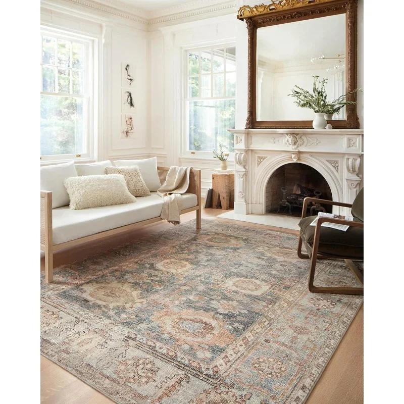 

Loloi II Margot Collection MAT-03 Ocean / Spice 8'-6" x 11'-6", .38" Thick, Area Rug, feat.CloudPile, Soft, Durable, Printed, Me