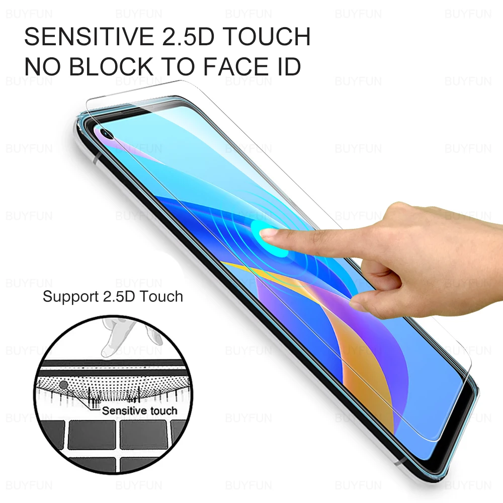 3 Pcs Tempered Glass For Oppo A36 A76 A96 Screen Protector Film For Oppo A16 A16s A15 A15s A54 A54s A74 A94 5G Protective Glass