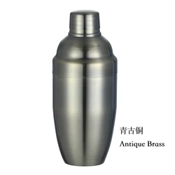 Premium Stainless Steel Cocktail Shaker Set - 500ml Capacity (Antique Brass)