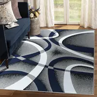 Living Room Area Non-slip Anti-fouling Rug Navy Door Mat Modern Swirls Carpet Bedroom Entrance DoorMat Toilet Bath Carpets Decor 1