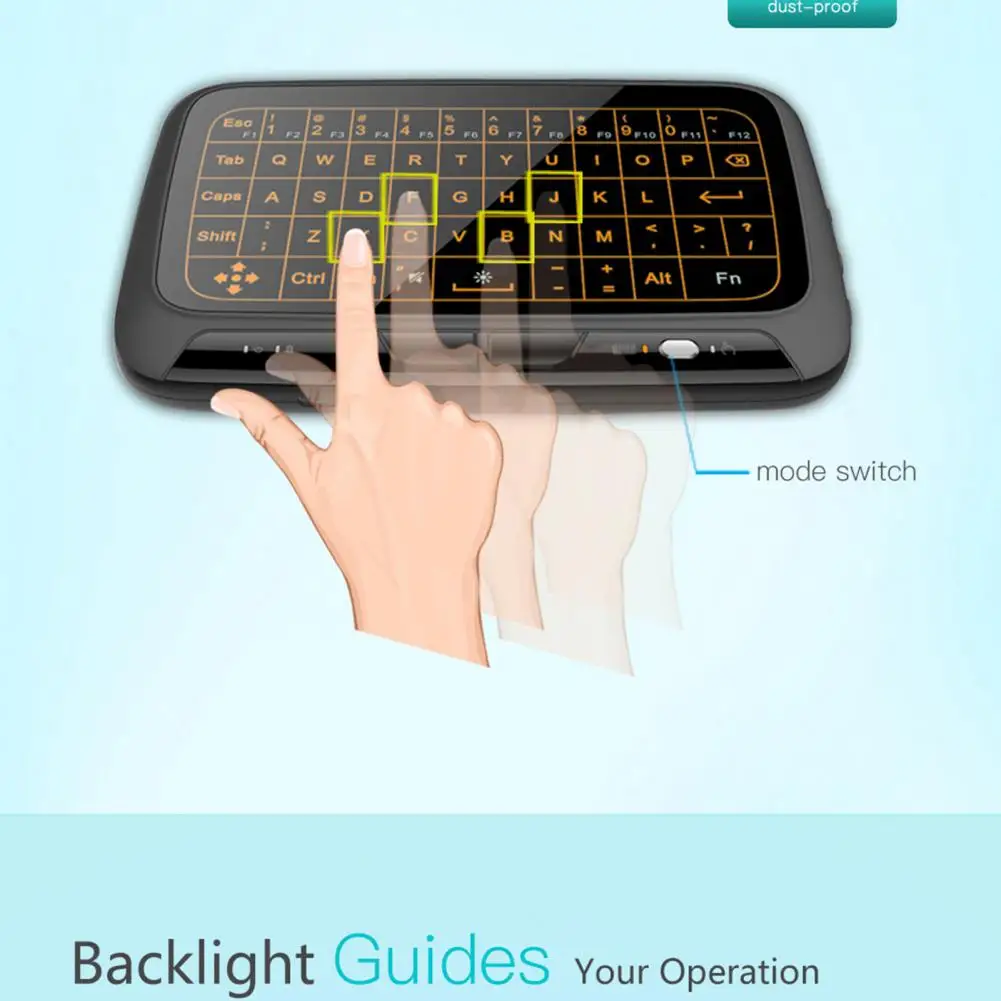 

H18 Mini Full Touch Screen 2.4GHz Air Mouse Touchpad Backlight Wireless Keyboard For Smart TV