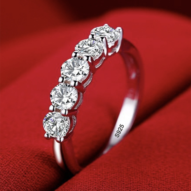 Fade 18K White Gold Rings Women High Quality Zirconia Diamond Original 925 Silver Rings Wedding Band Bridal Jewelry Gift