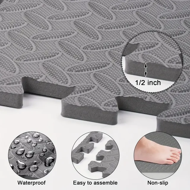 Interlocking Foam Floor Mats for Home Gym Workout Protective Puzzle Mat Tiles Waterproof EVA Padding 1/8/16Pcs 3