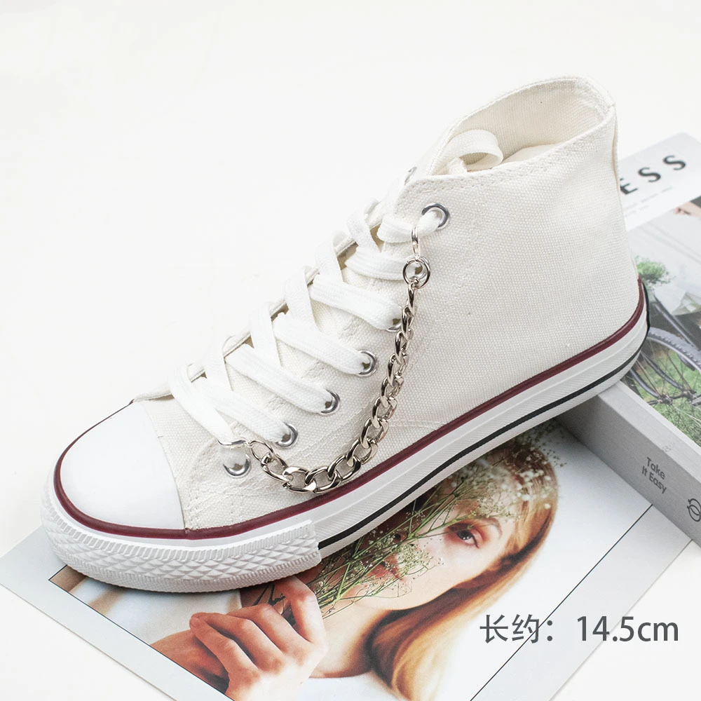 1 Stück Kette Canvas Sneakers Schuhe Spitze Charms hängender Schlüsselanhänger Zubehör für Clogs Handyhülle Herz Dekorationen Unisex Geschenke – Detail 3
