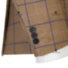Cenne Des Graoom 2023 New Brown Plaid Suits for Men Double Breasted 2 Pcs Set Blazer Jacket Pants Wedding Party Meeting Office 4