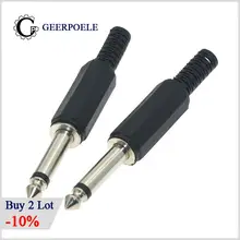 

8 pcs/lot 6.35mm Two-core Mono Audio Connectors Male Jack Electric Plug Wire Terminals Adapter Fone De Ouvido Com Fio